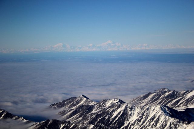 Flying into Anchorage - Sleeping Lady (Mt. Susitna) in the background